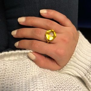 Kate Spade Large Yellow Stone Ring
